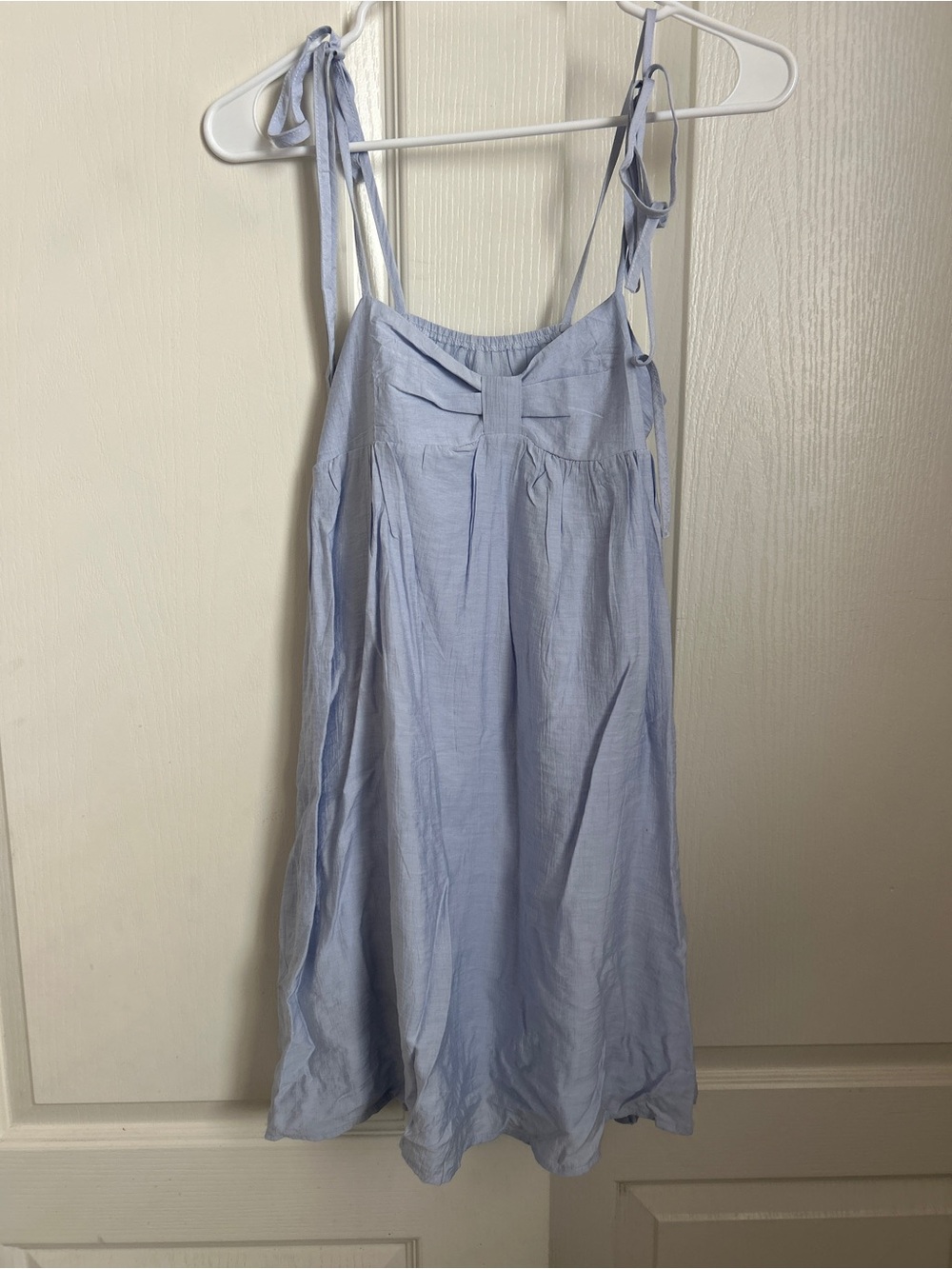 Light Blue Tie-Shoulder Mini Dress